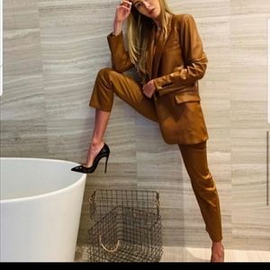 Zara faux leather casual pants